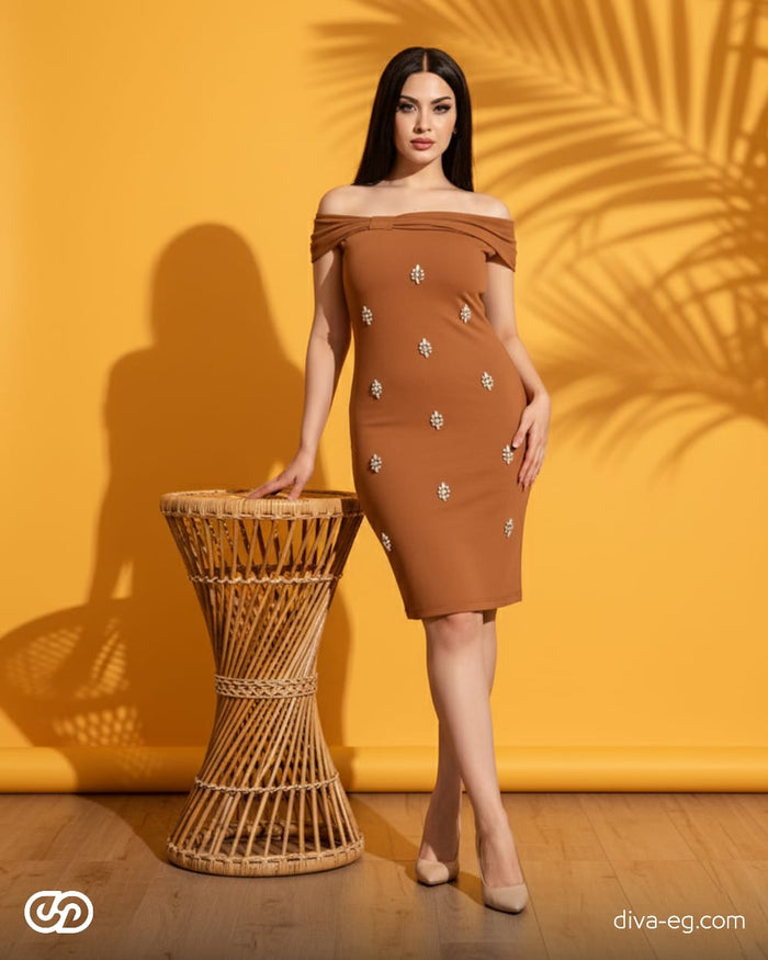Shine with elegance in this rhinestone dress