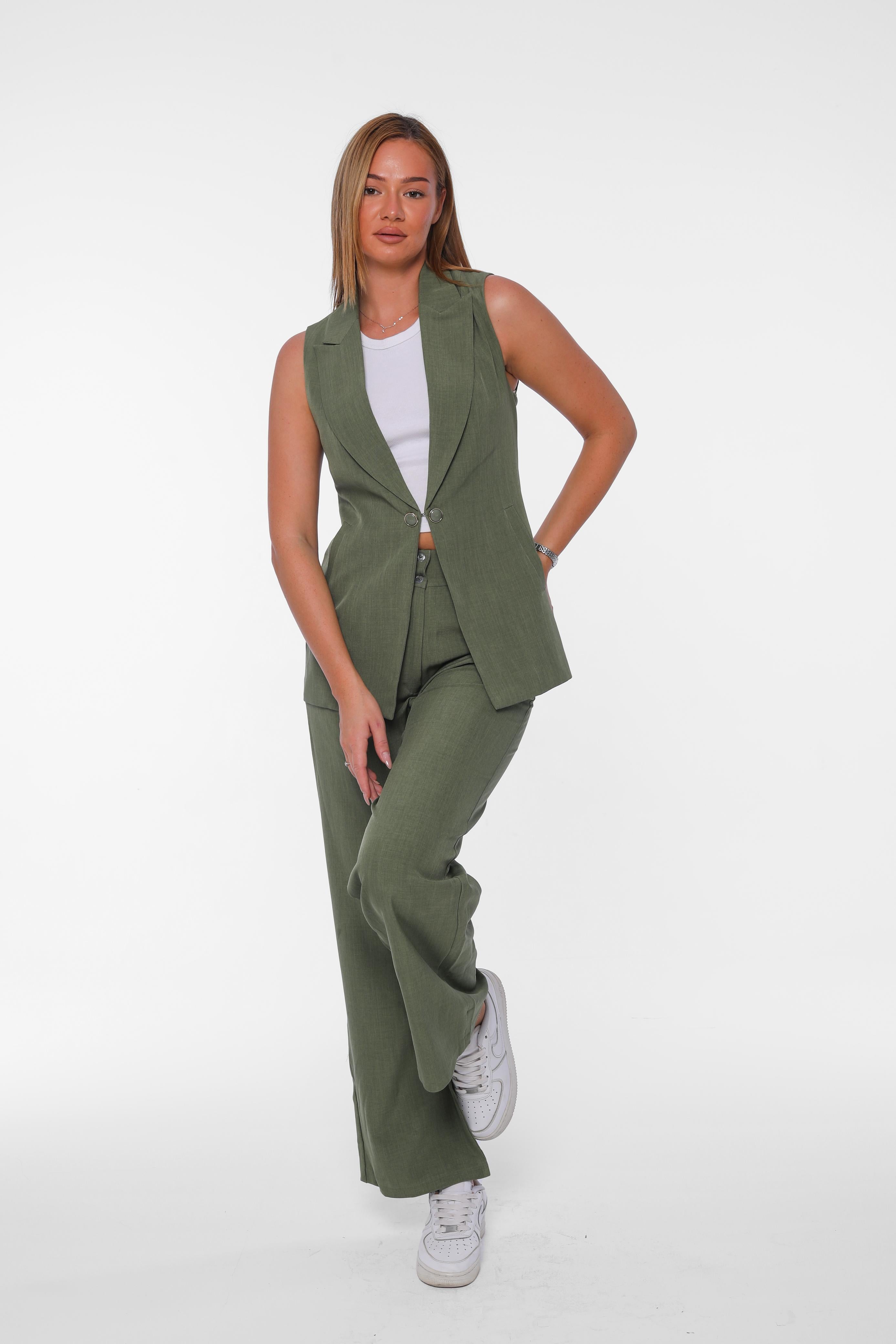 Sleeveless Blazer Set