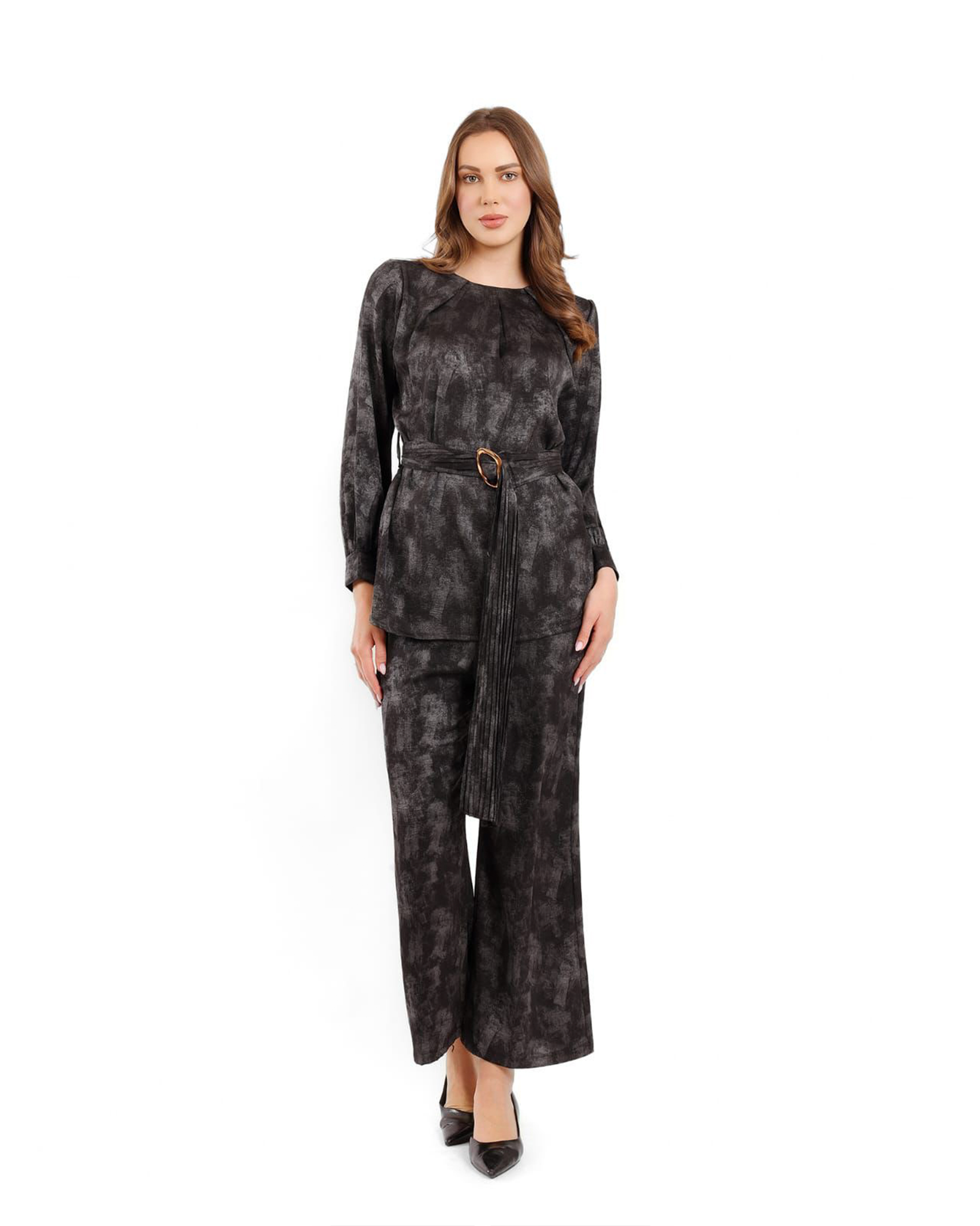 legant Belted Two-Piece Set