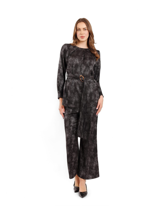 legant Belted Two-Piece Set