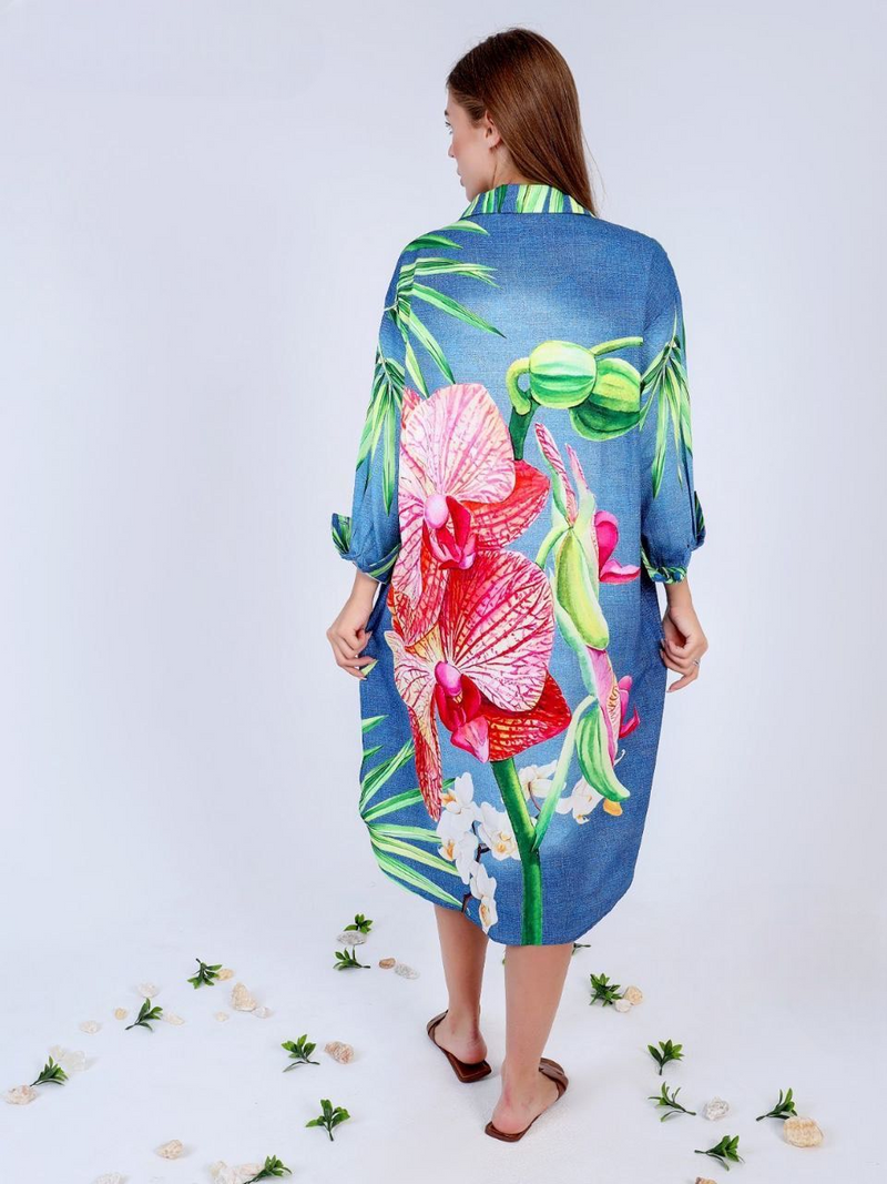 A blouse with a nature-inspired print