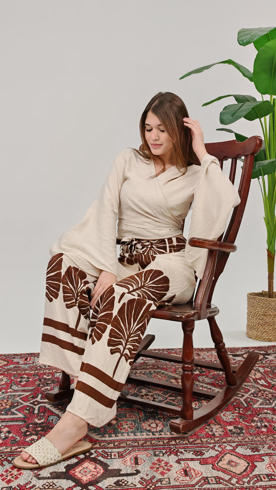 Printed Wrap Top Set