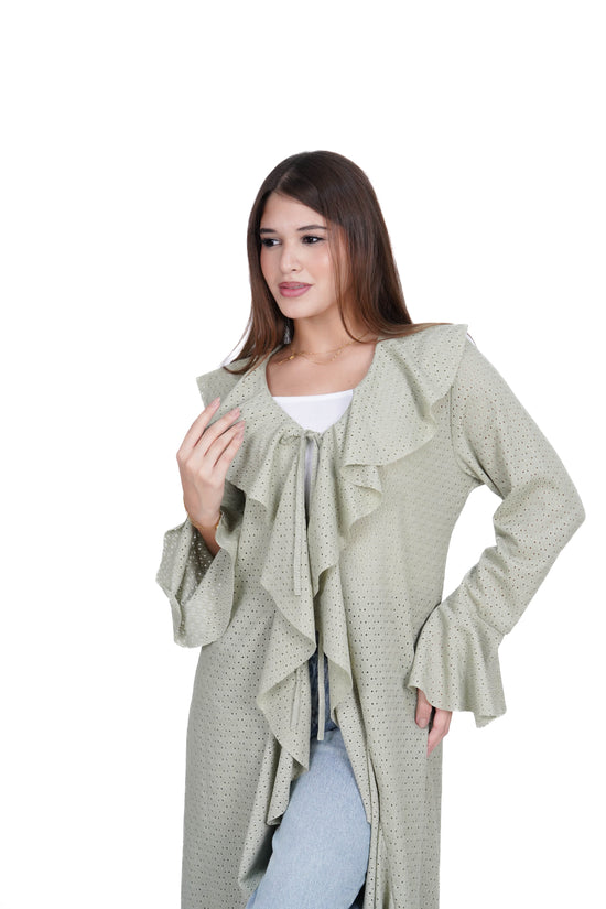 Ruffle Tie Cardigan