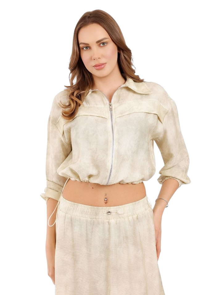 Elegant Zip Jacket Set