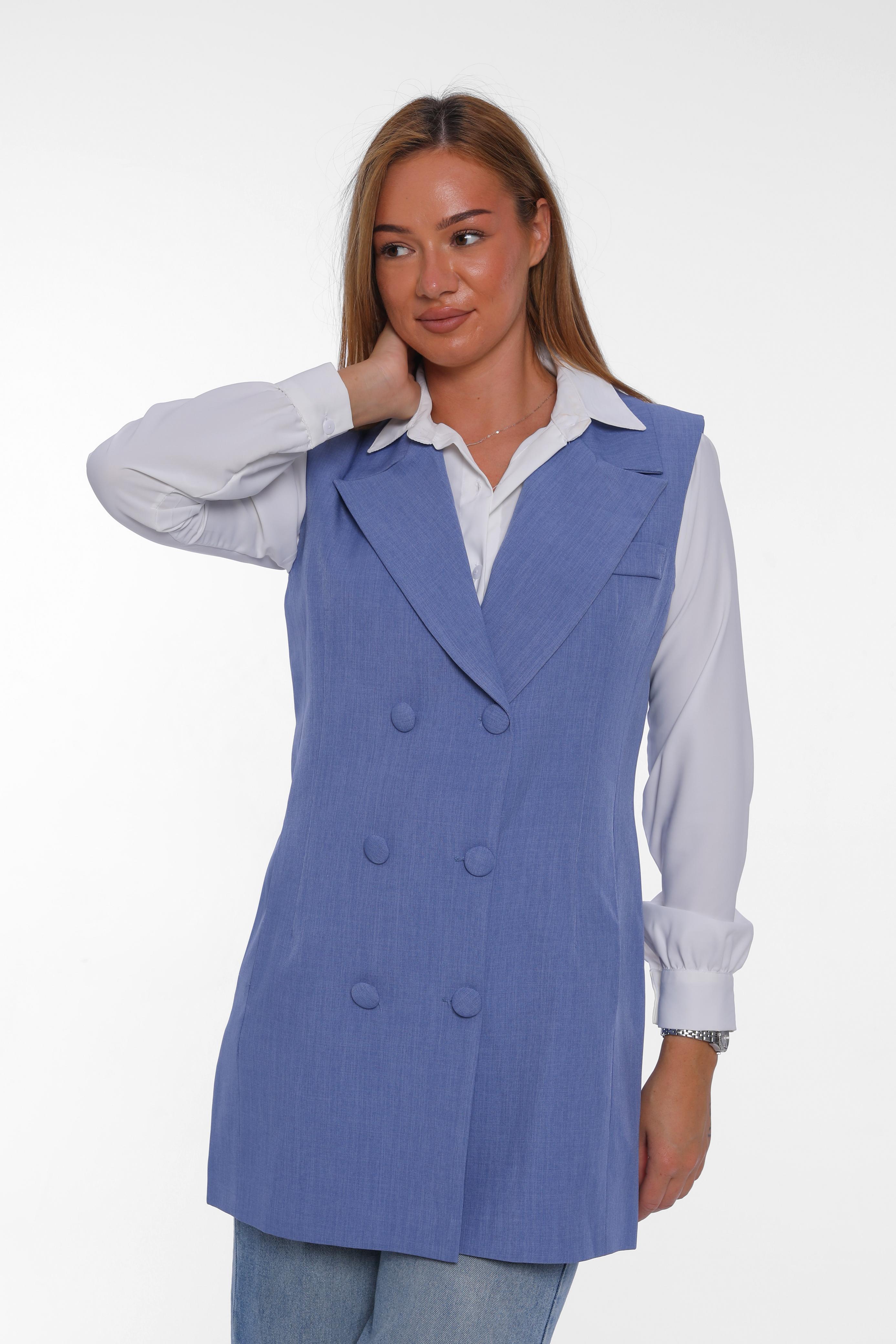 Double-Breasted Long Vest