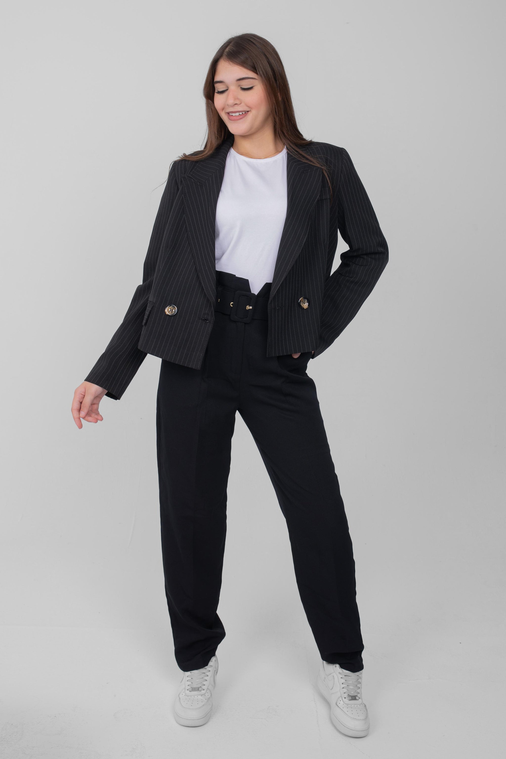 Sharp lines, sharper style — the striped blazer