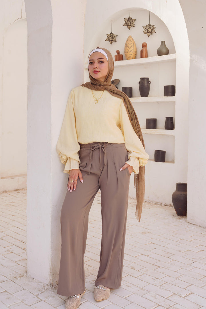 Paperbag Wide-Leg pants