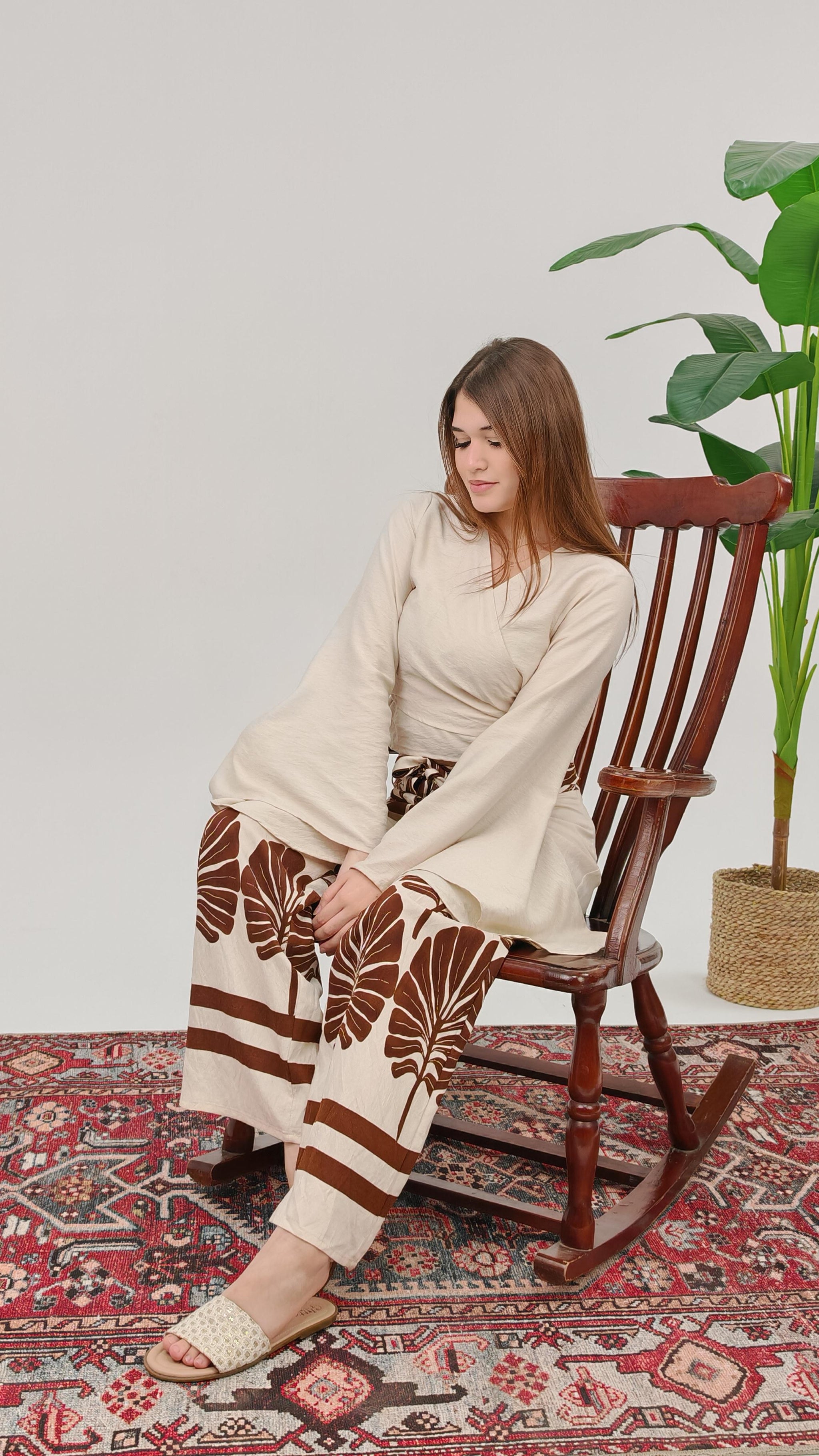 Printed Wrap Top Set