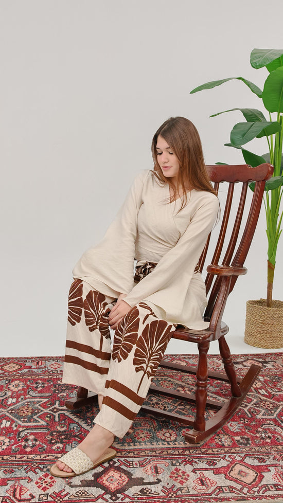 Printed Wrap Top Set