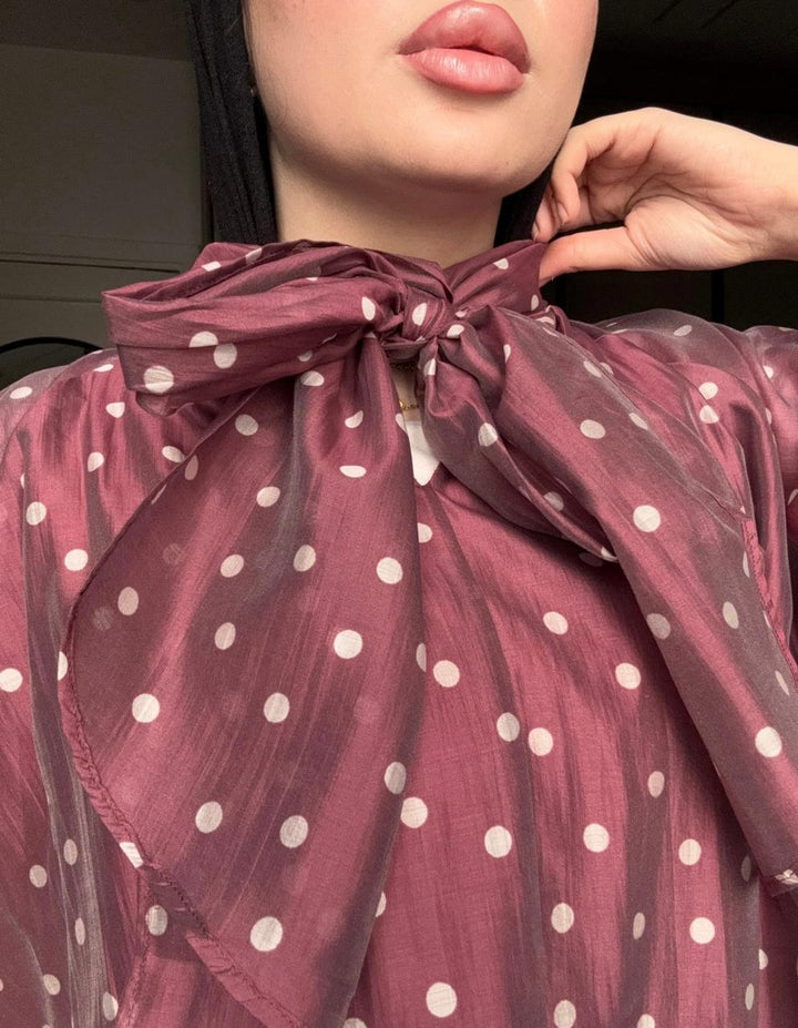 Polka Dot Bow Blouse