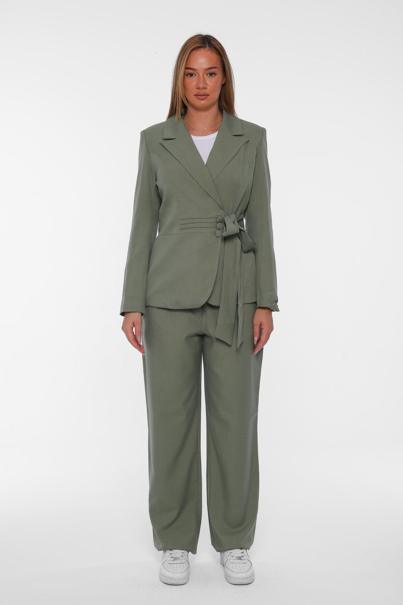 Belted Blazer Set