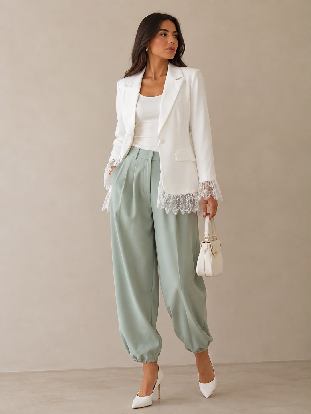 Lace Trim Blazer