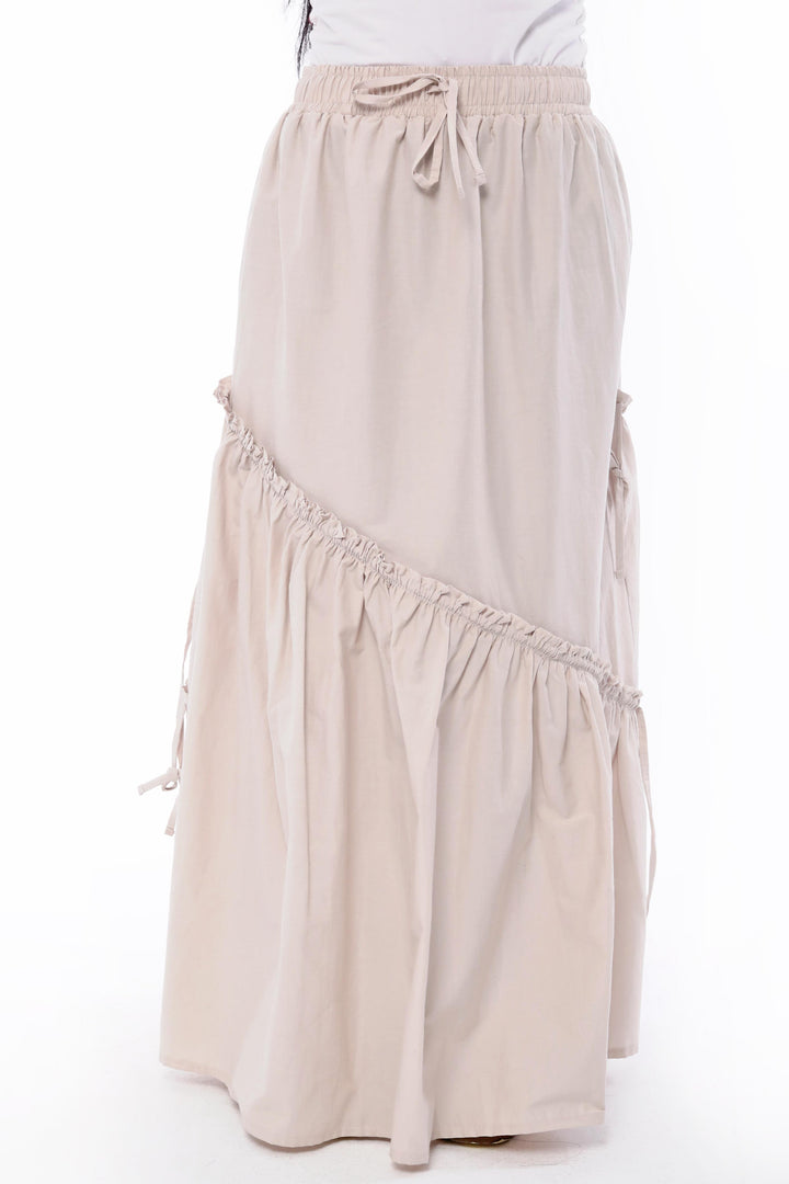 Asymmetric Ruffle Maxi Skirt