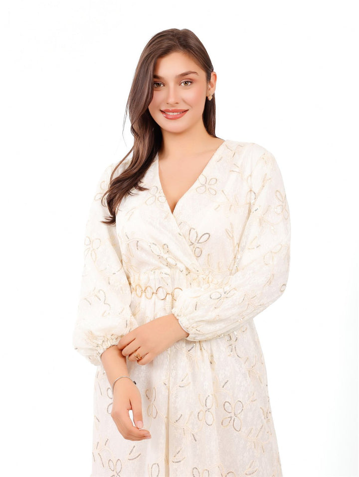 Embroidered Maxi Lounge Dress