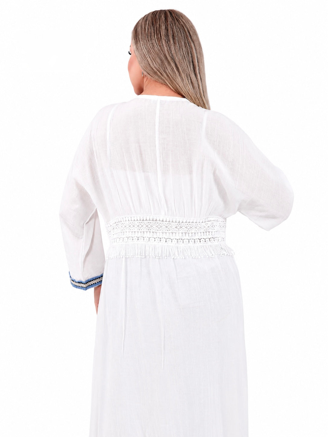 Boho Trim Long Cardigan
