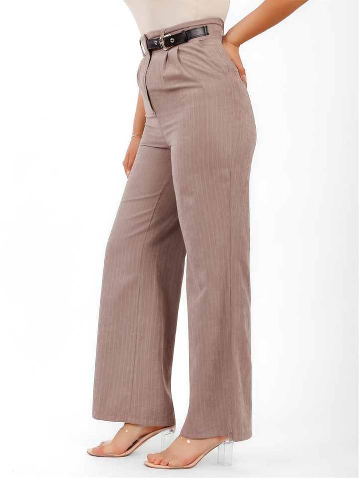 High-Waist Pinstripe Wide-Leg