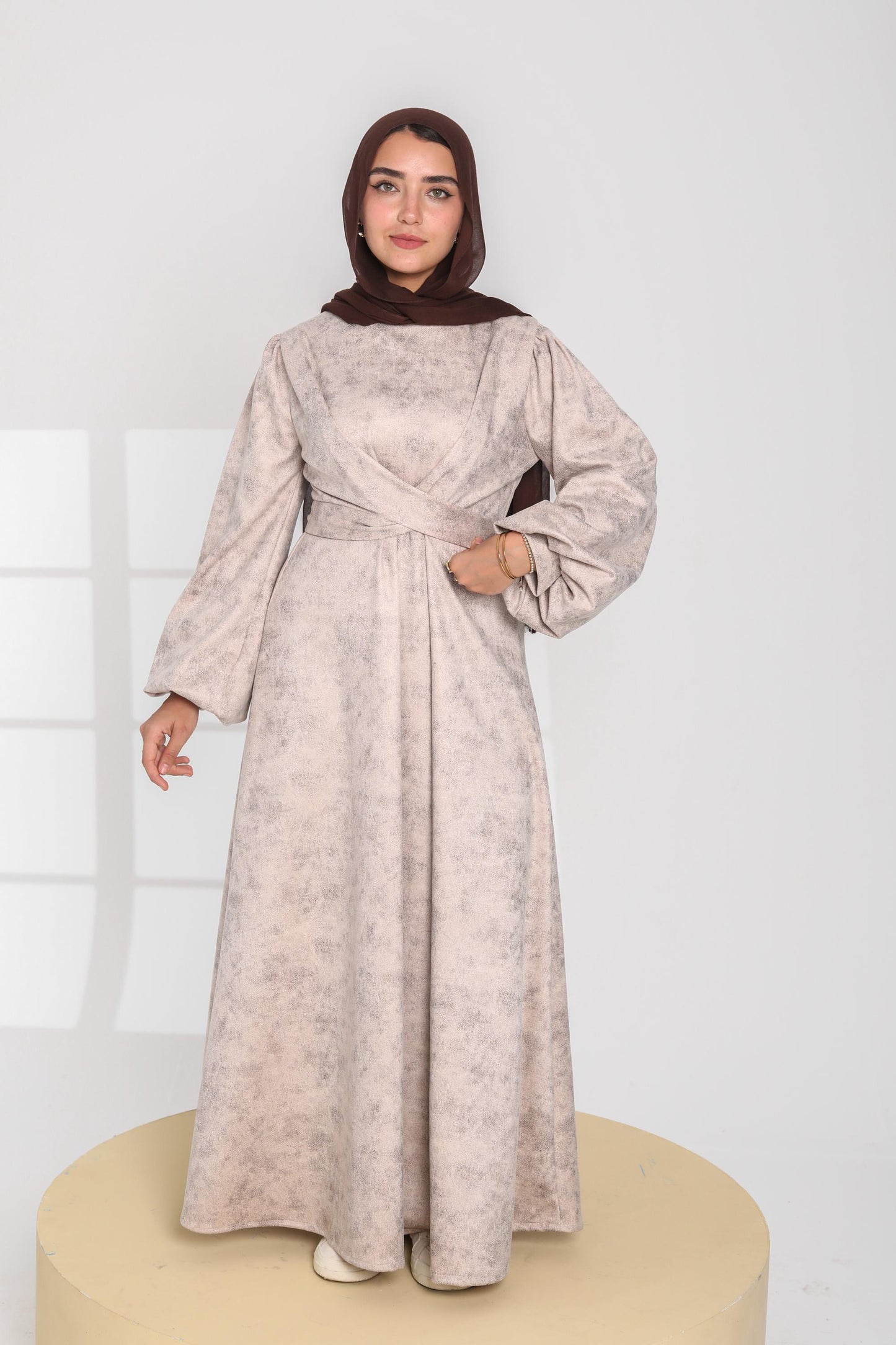 Faux Suede Maxi Dress