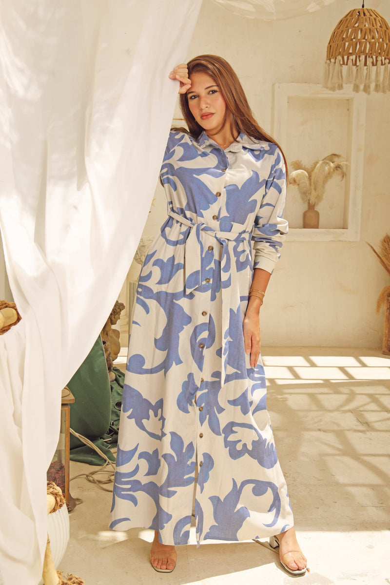 Shine with simple linen dress and elegant details
