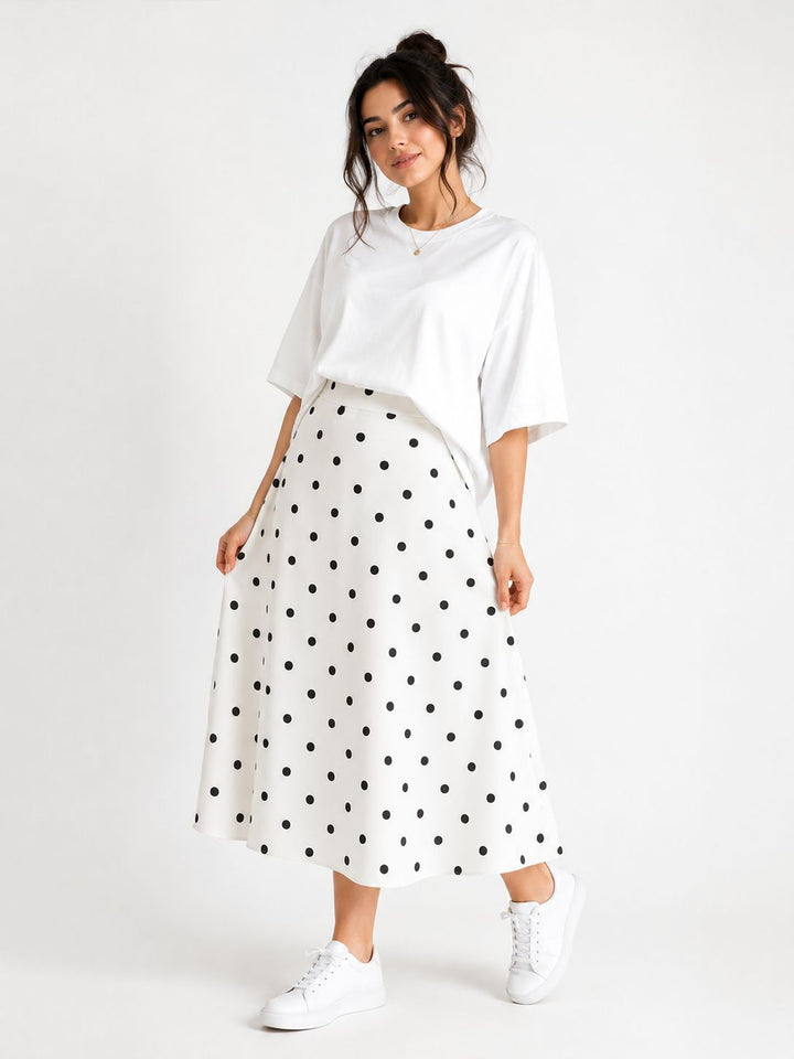 Polka Dot Midi Skirt Set
