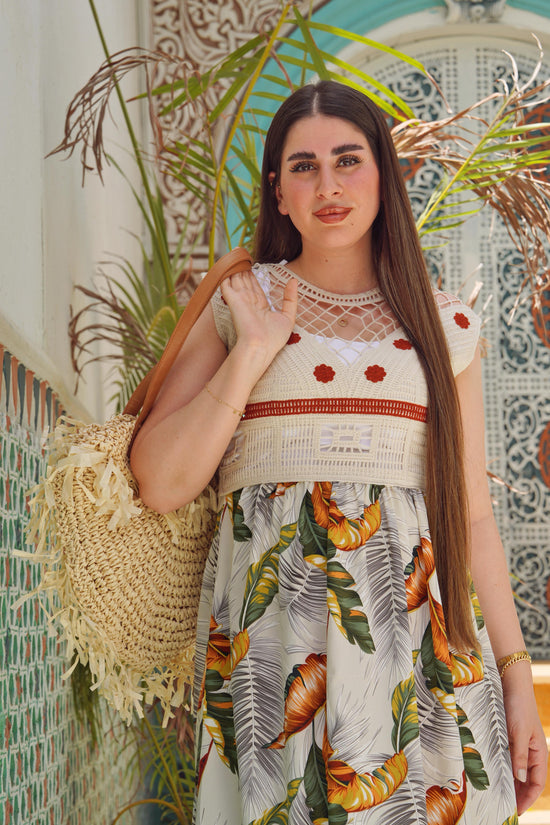 Leaf Print Home Maxi Dress