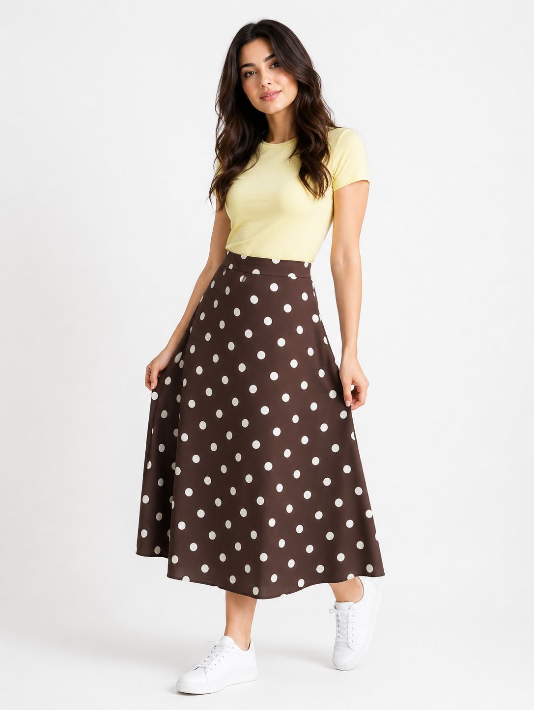 Polka Dot Midi Skirt Set