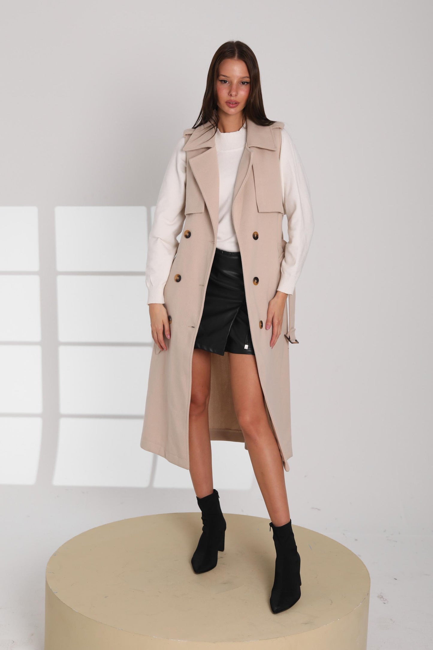 Sleeveless Trench Vest