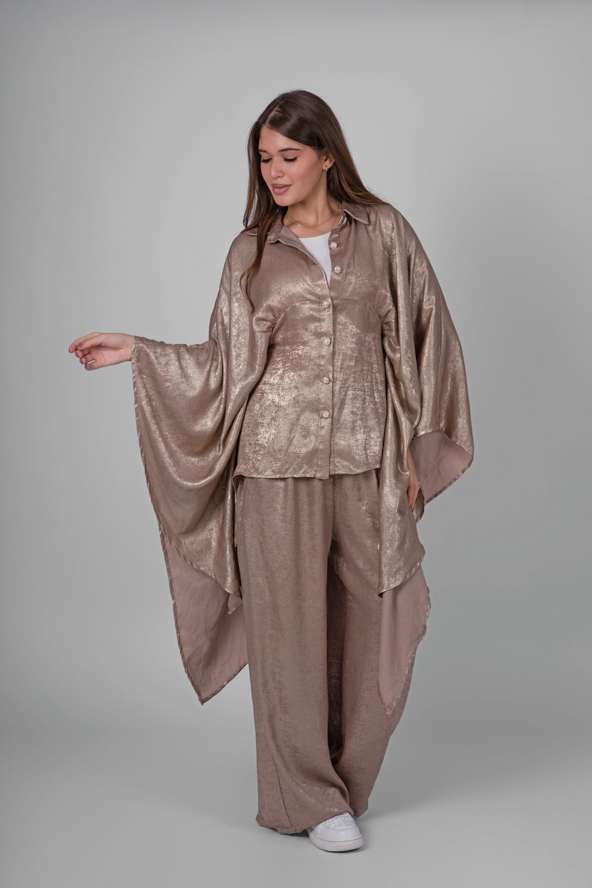 Satin Cape Suit