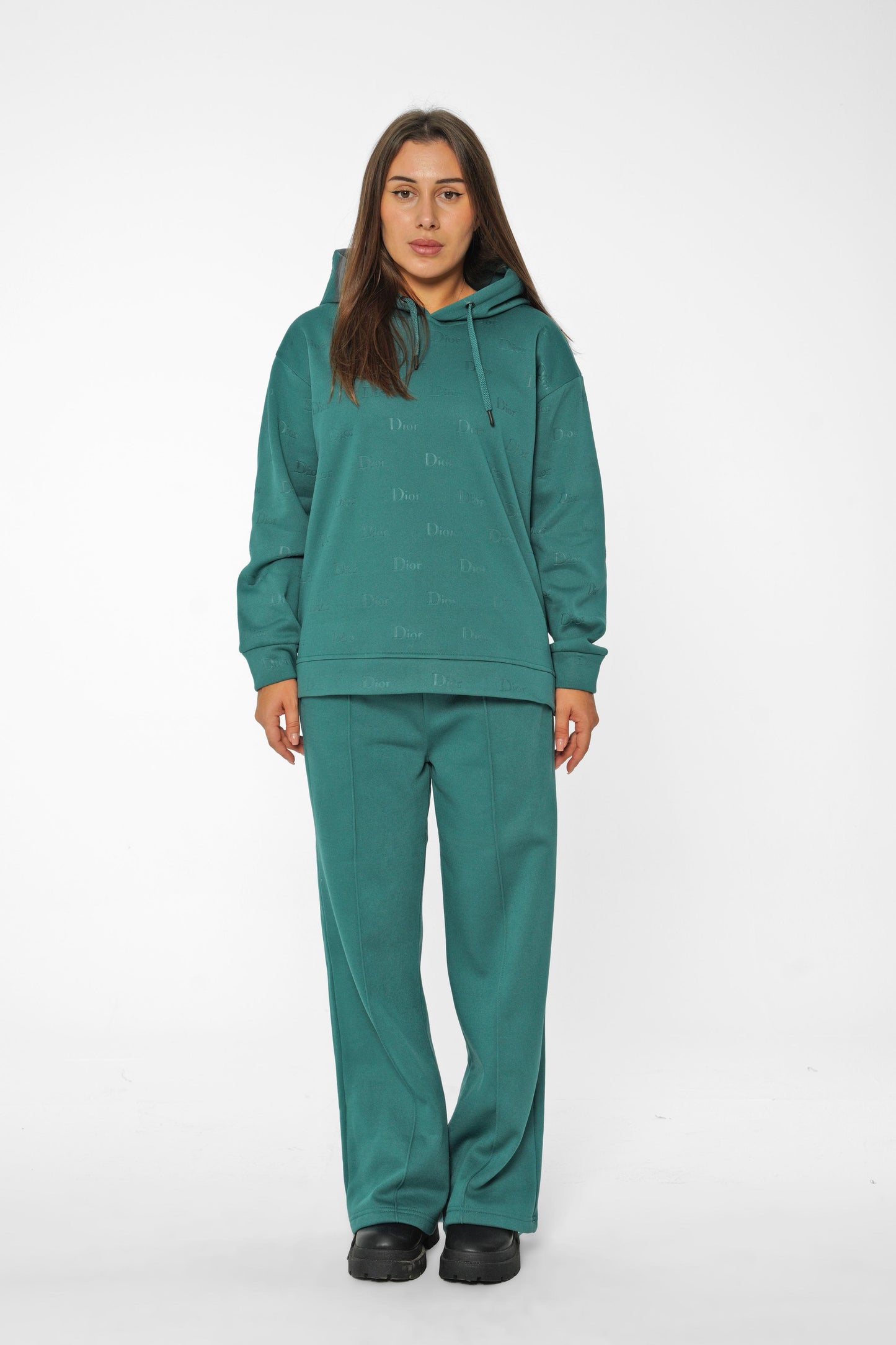 طقم صالة مونوغرام أزرق مخضر