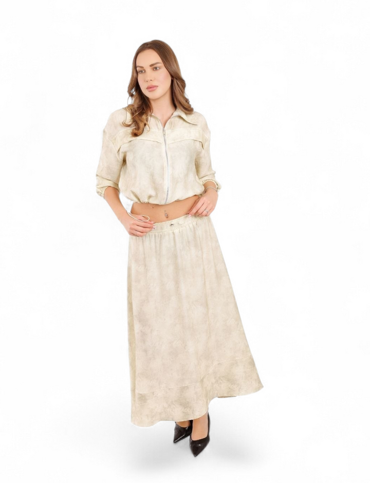 Elegant Zip Jacket Set