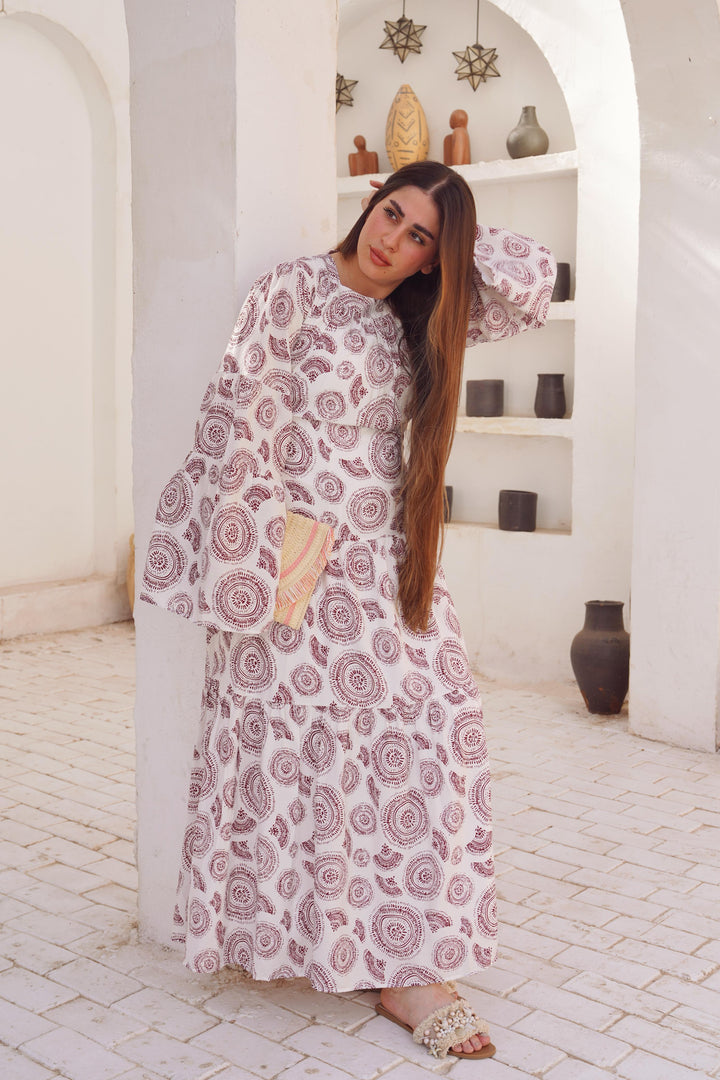 Boho Mandala Tiered Maxi Dress