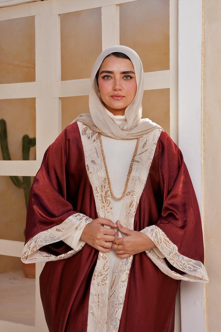 Luxury Embroidered Open Kaftan