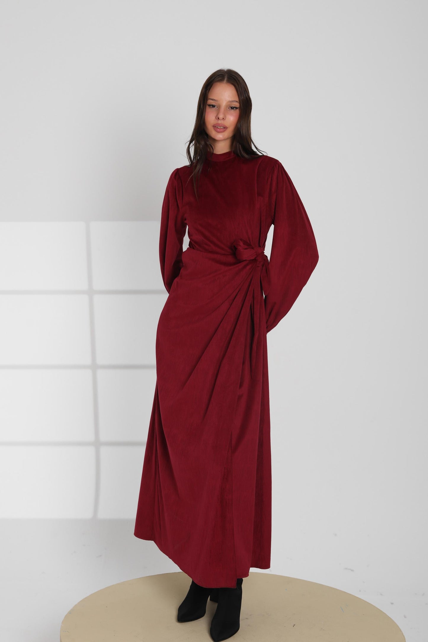 Taupe Wrap Maxi Dress