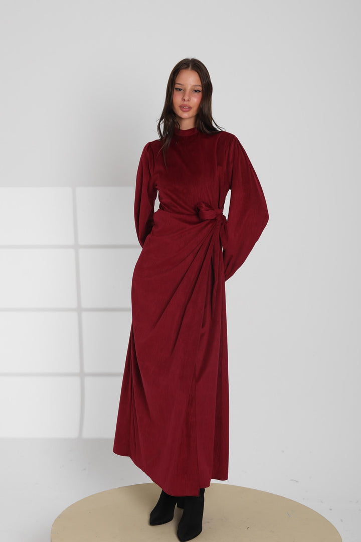 Taupe Wrap Maxi Dress