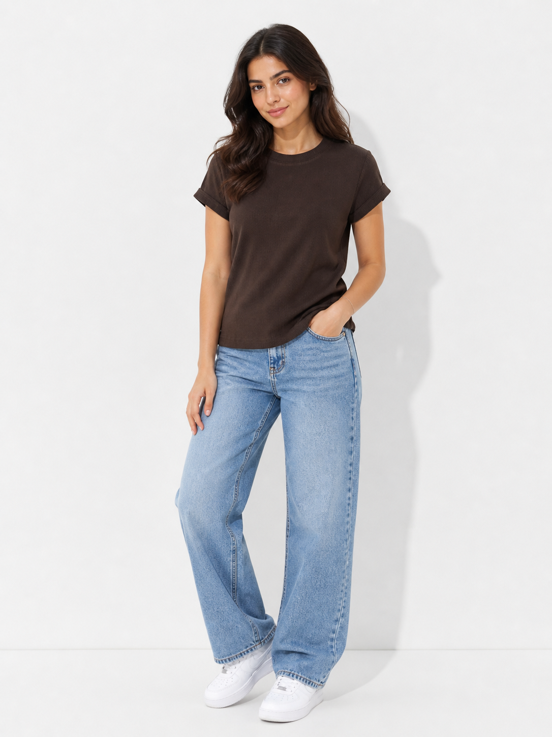 Ribbed Casual T-Shirt