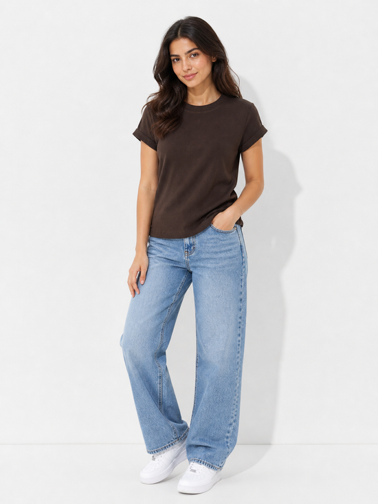 Ribbed Casual T-Shirt