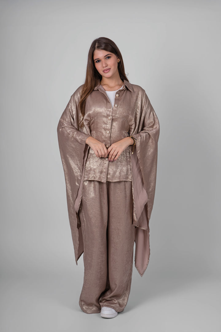 Satin Cape Suit