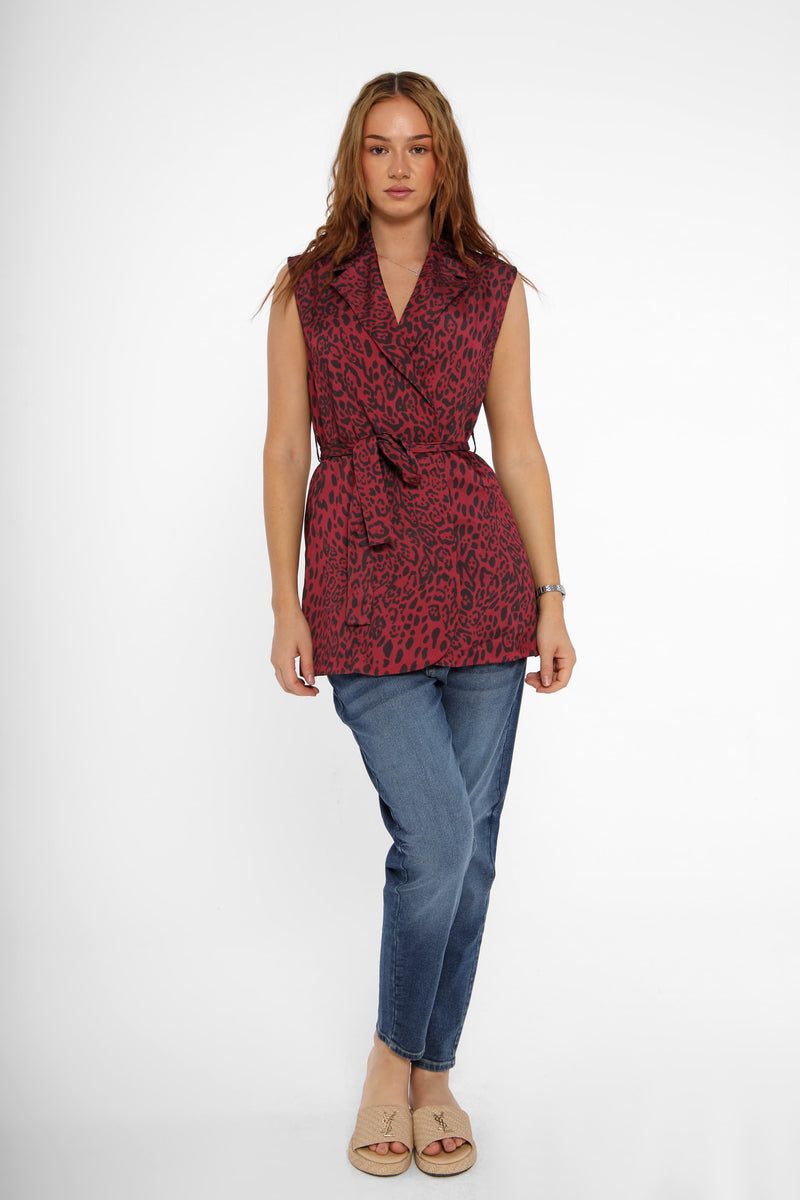 Tiger print cut vest for a bold, striking look