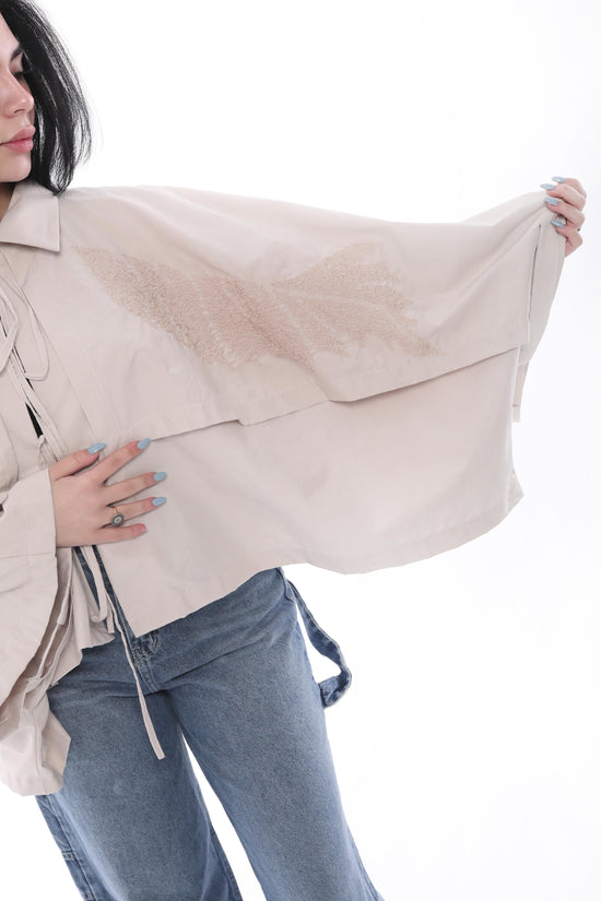 Elegant Beige Cape Blouse