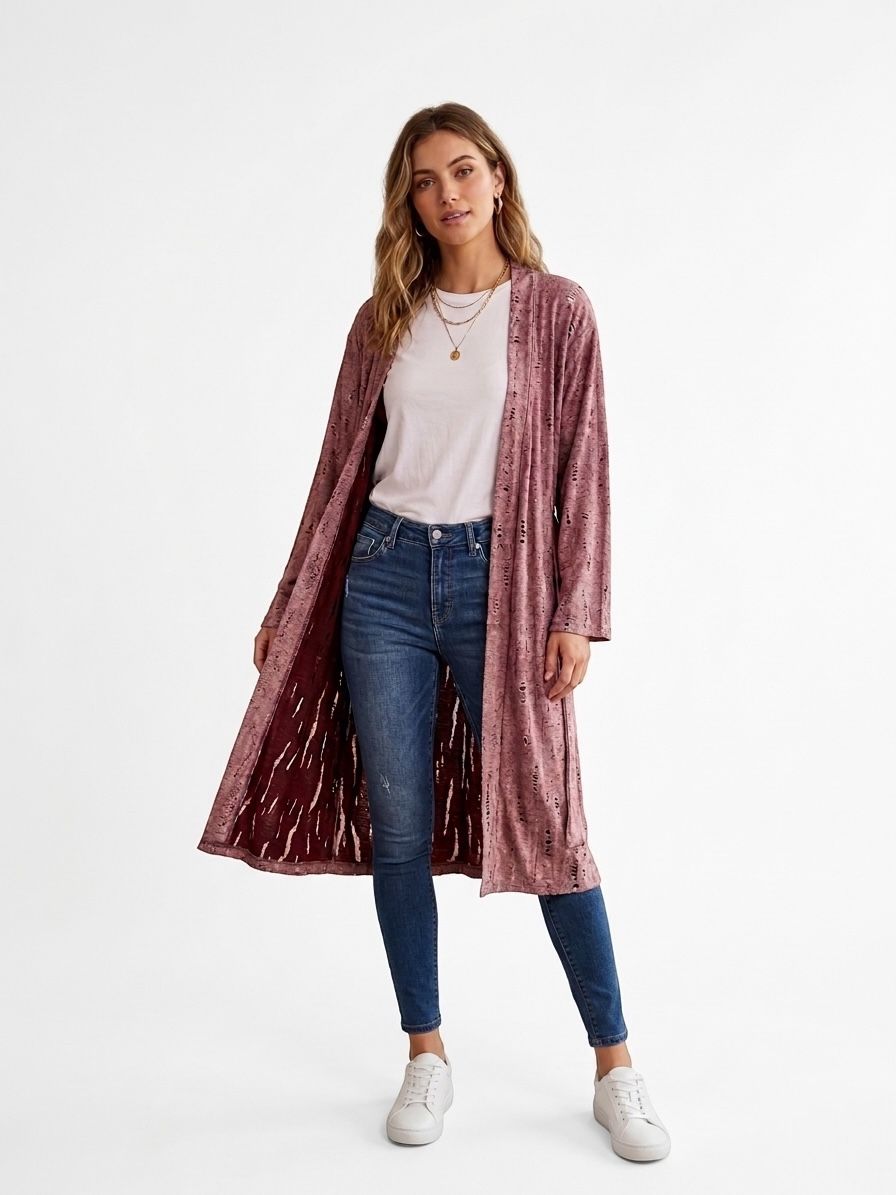 Long Open Front Cardigan