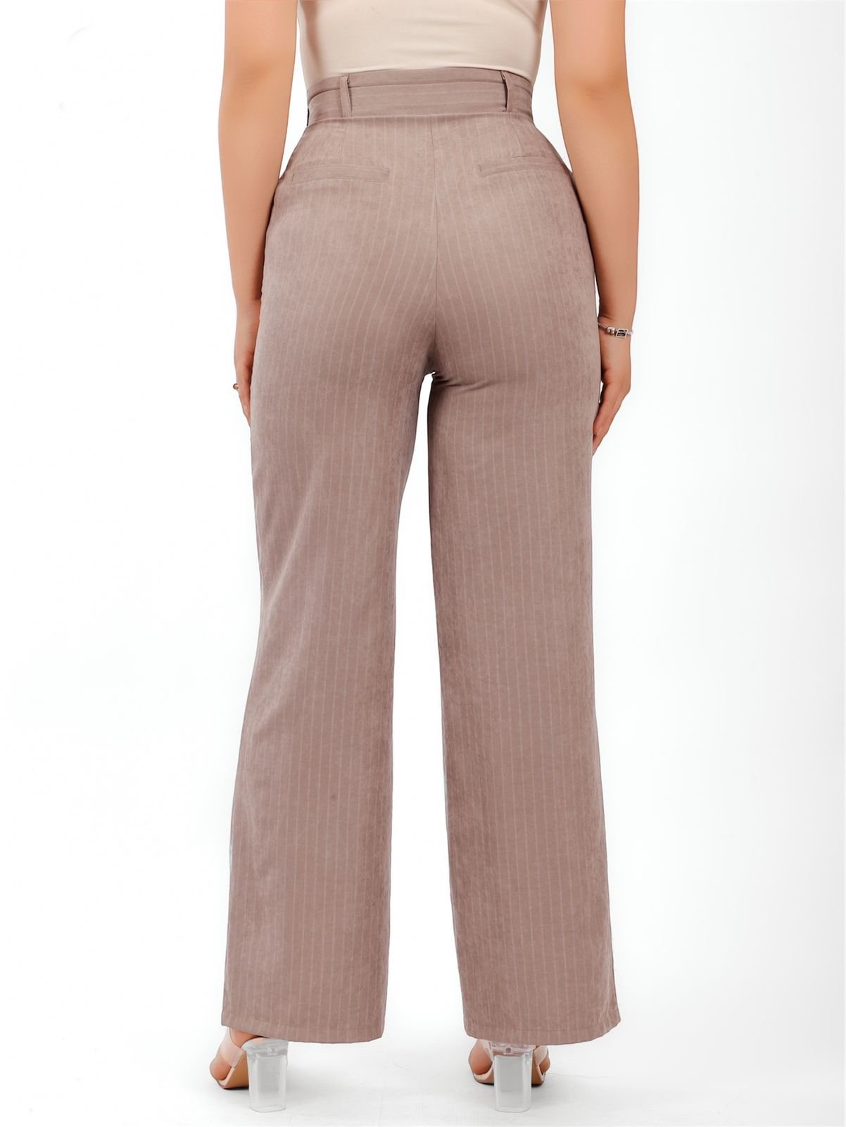 High-Waist Pinstripe Wide-Leg