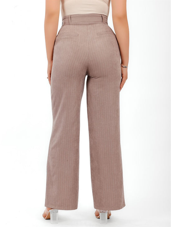 High-Waist Pinstripe Wide-Leg