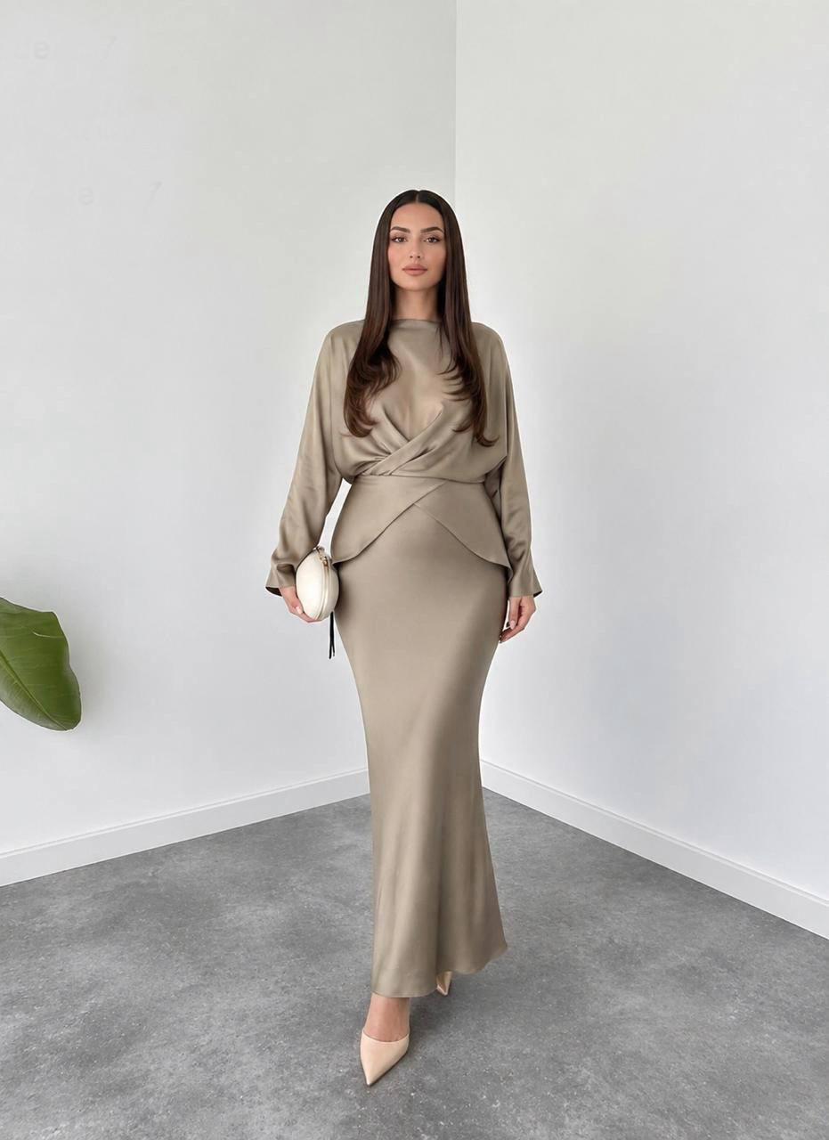 Satin Wrap Suit Set