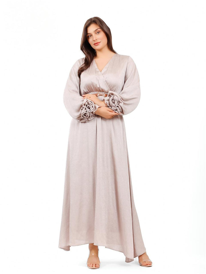 Satin Home Dress with Rose