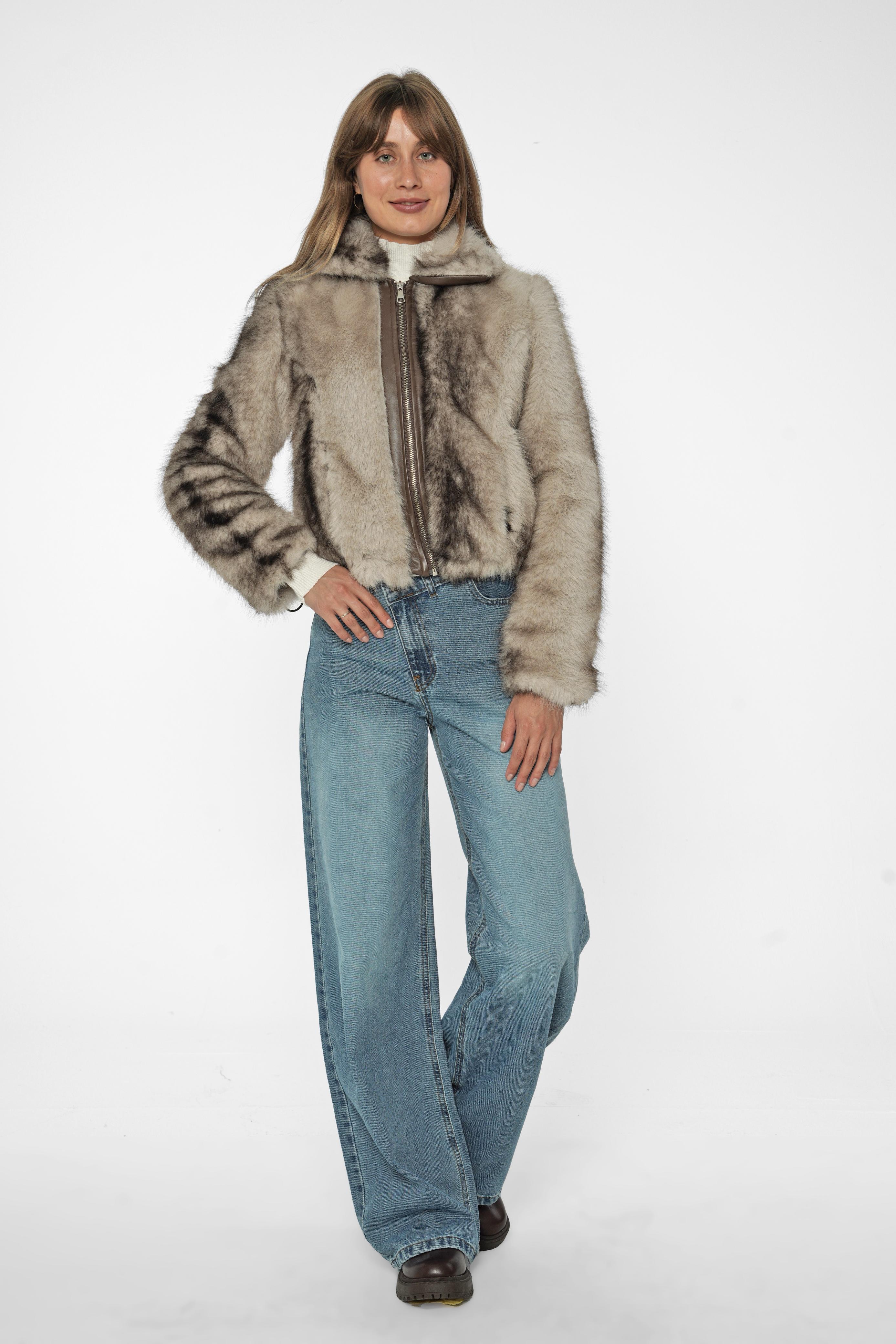 Short Faux Fur Winter Jacket