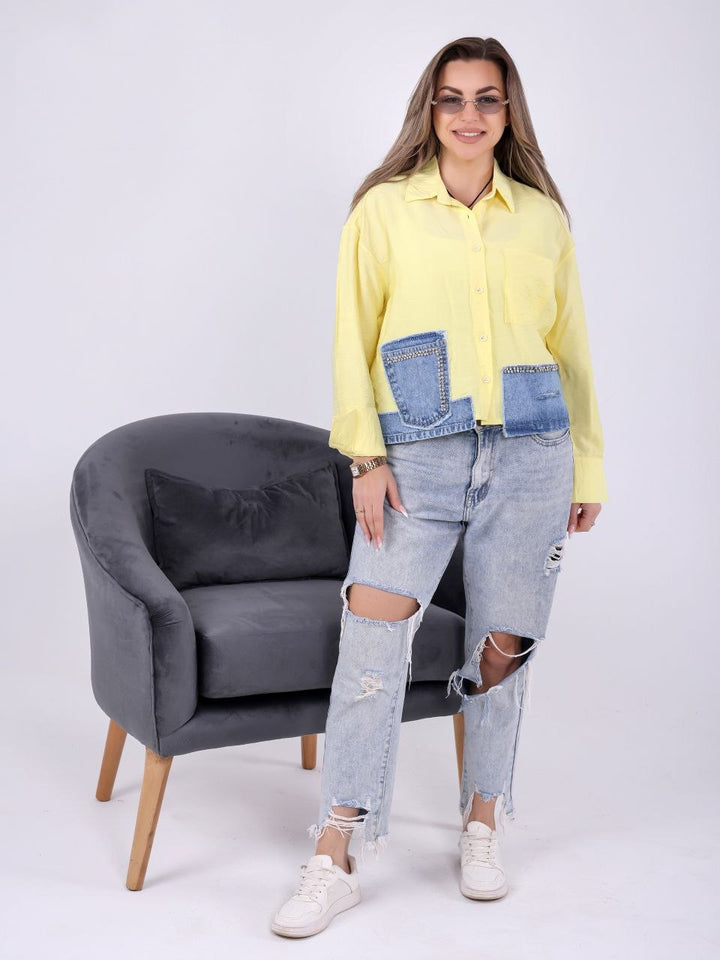 Casual Denim Pocket Shirt