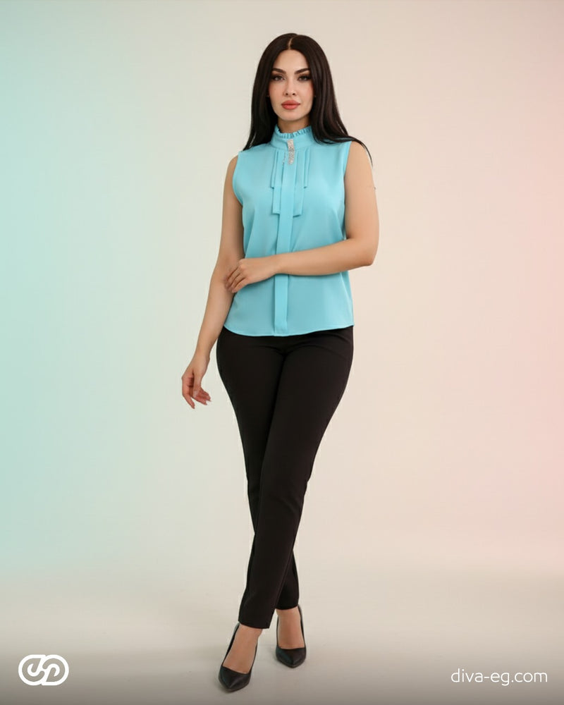 Add a feminine touch with this ruffled blouse