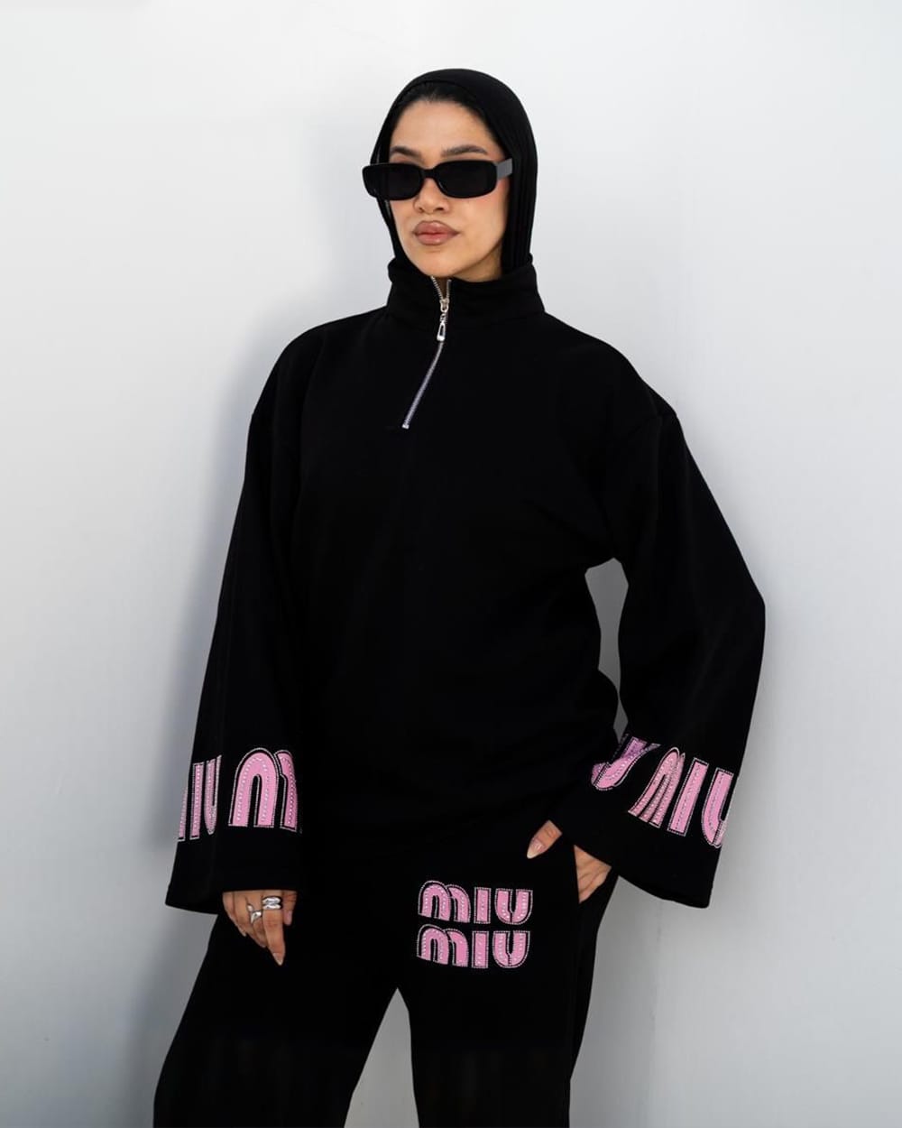 Chic Lounge Set with Embroidered Details