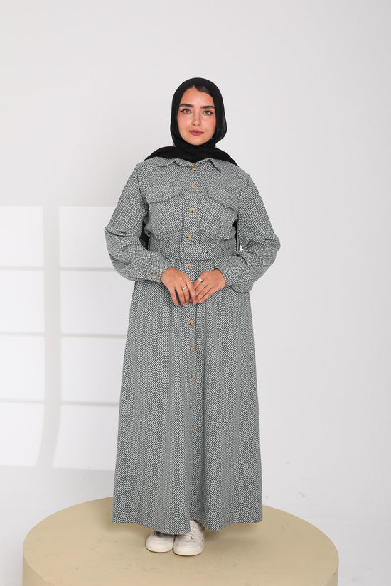 Button Detail Long Dress