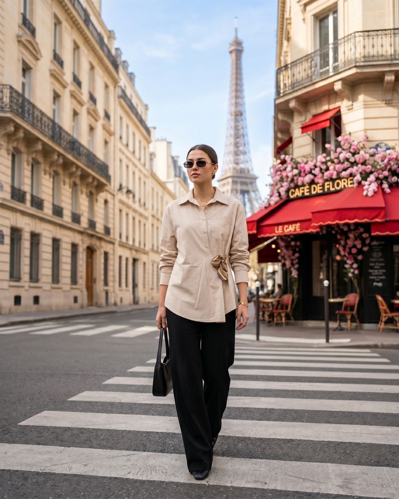 Elegant Side-Tie Button-Up Shirt