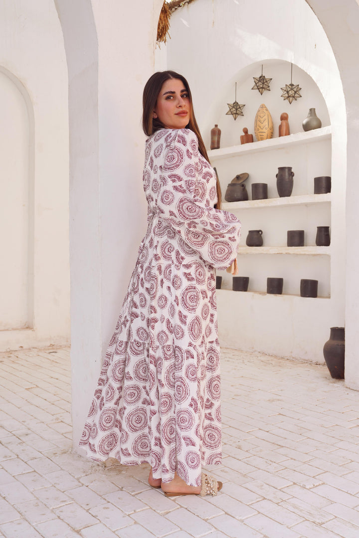 Boho Mandala Tiered Maxi Dress